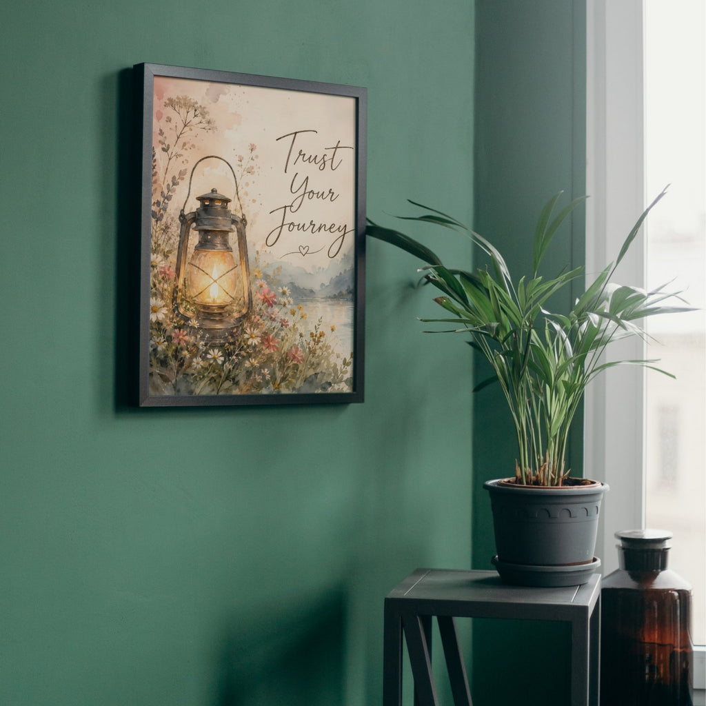 Trust Your Journey Wall Art | Floral Inspirational Quote Print